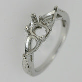 Sterling Silver Semi Mount Ring Setting Oval OV 8x6mm & PE 6x4mm 3 stone - Syzjewelry